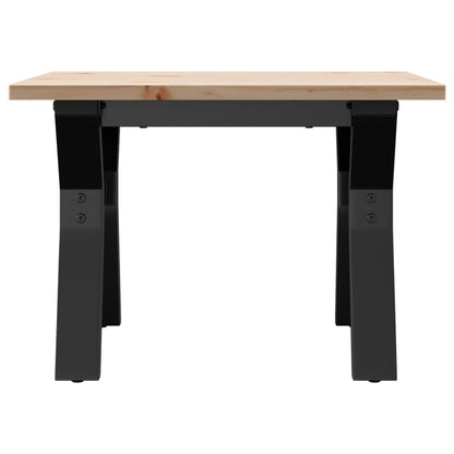 Mesa De Centro Marco Y Madera Maciza Pino Y Acero 50x50x35 Cm_2