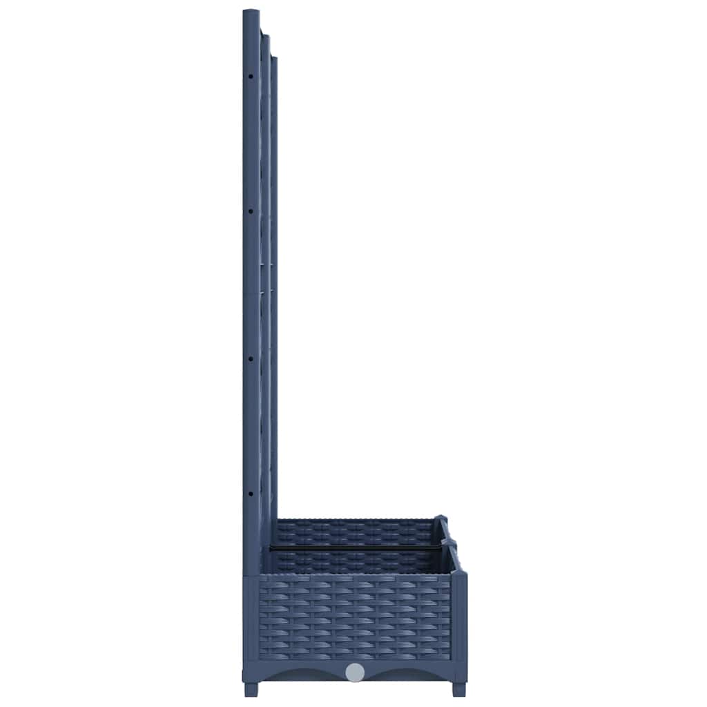 Jardinera De Jardín Con Enrejado Azul Grisáceo 80x40x121,5 Cm Pp_4