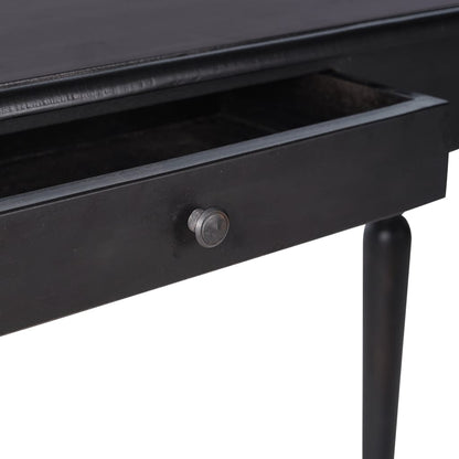 Mesa Consola De Madera Maciza De Caoba Negro Claro 110x30x75 Cm_3
