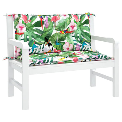 Vidaxl Cojines Para Banco De Jardín 2 Uds Tela Multicolor 100x50x7 Cm_3
