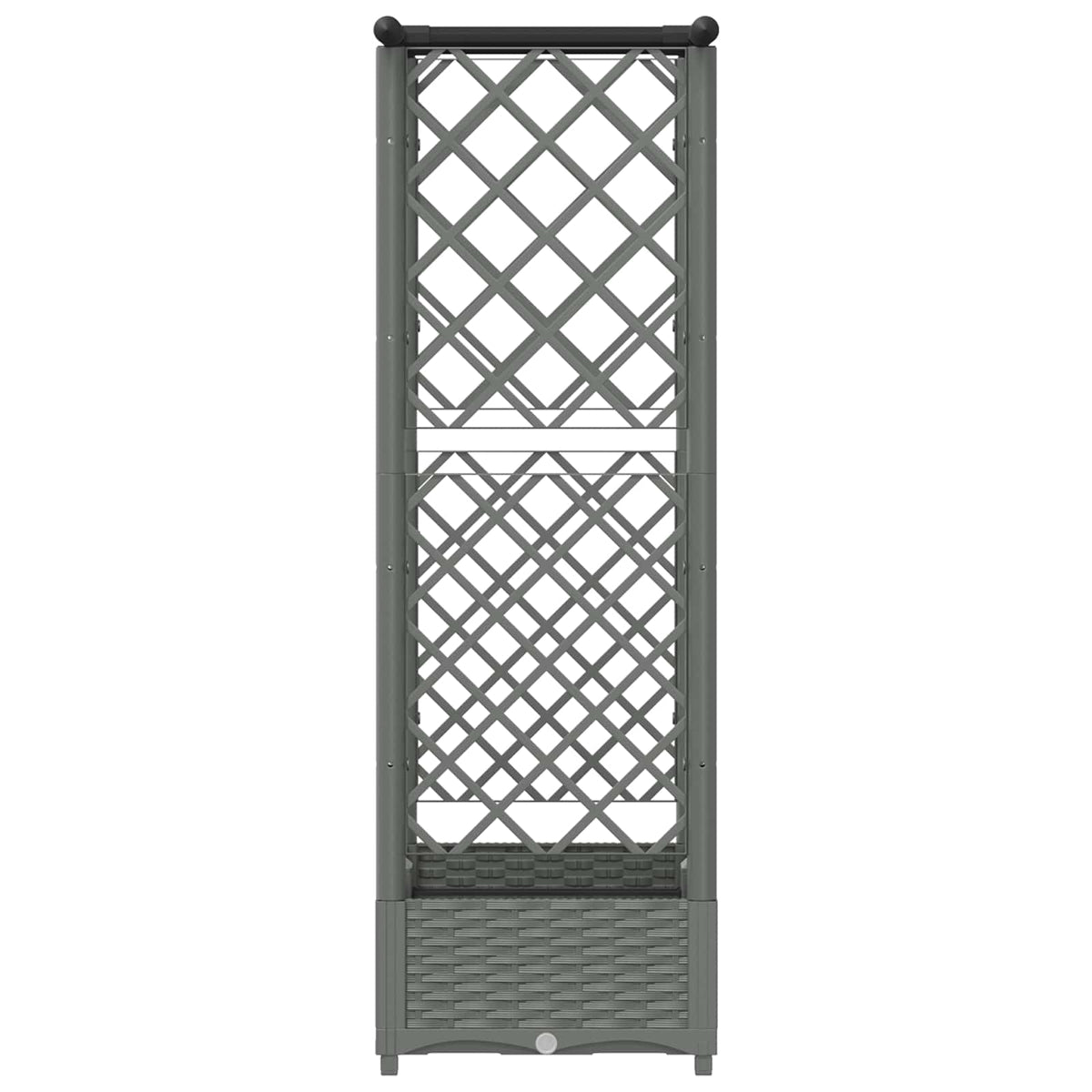 Cama Elevada Con Trellis Y Techo Gris Claro 122,5 X 40 X 121 Cm_4