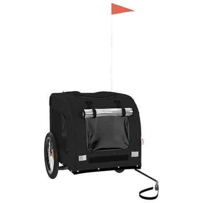 Vidaxl Remolque De Bicicleta Mascotas Hierro Tela Oxford Negro_0