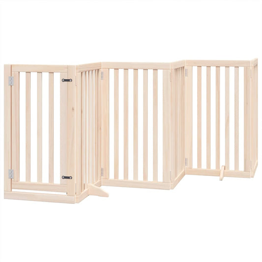 Vidaxl Puerta Para Perros Plegable 9 Paneles Madera De Álamo 450 Cm_0