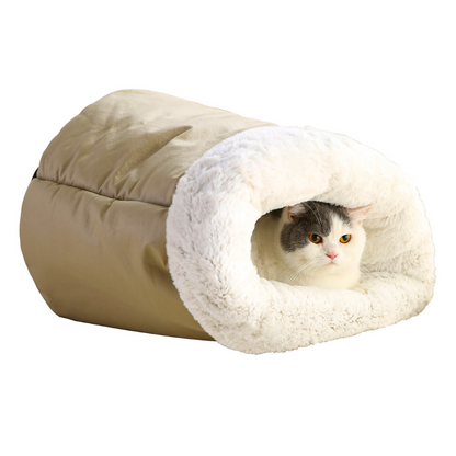 Wuapu Cama Para Gato 45x55cm En Forma De Cueva O Saco Con Interior De Pelo_0