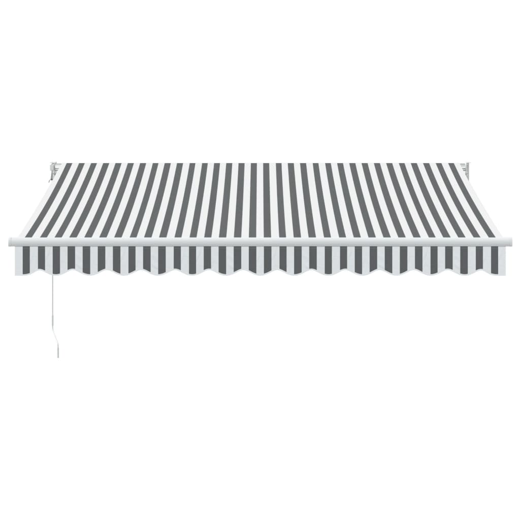 Toldo Retráctil Aluminio Y Tela Antracita Y Blanco 3,5x2,5 M_2