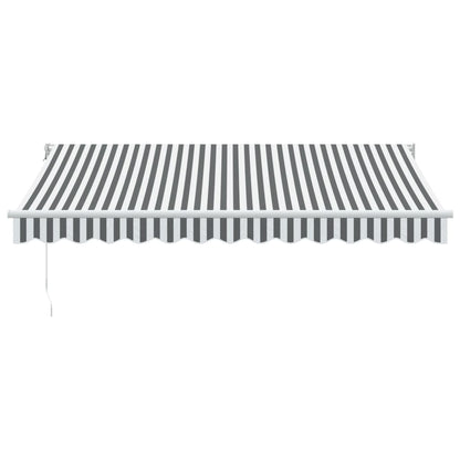 Toldo Retráctil Aluminio Y Tela Antracita Y Blanco 3,5x2,5 M_2