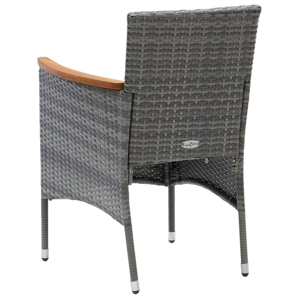 Vidaxl Sillas De Comedor Para Jardín 4 Unidades Ratán Sintético Gris_4