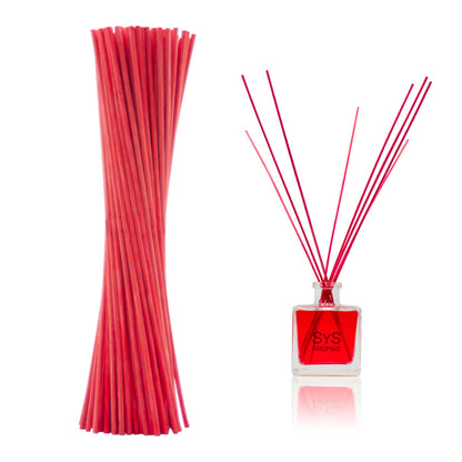 Varillas Difusor SYS 50 Uds | Ratán Natural Rojo | Mikado | Alta Absorción | 2,5 mm X 25 cm_1