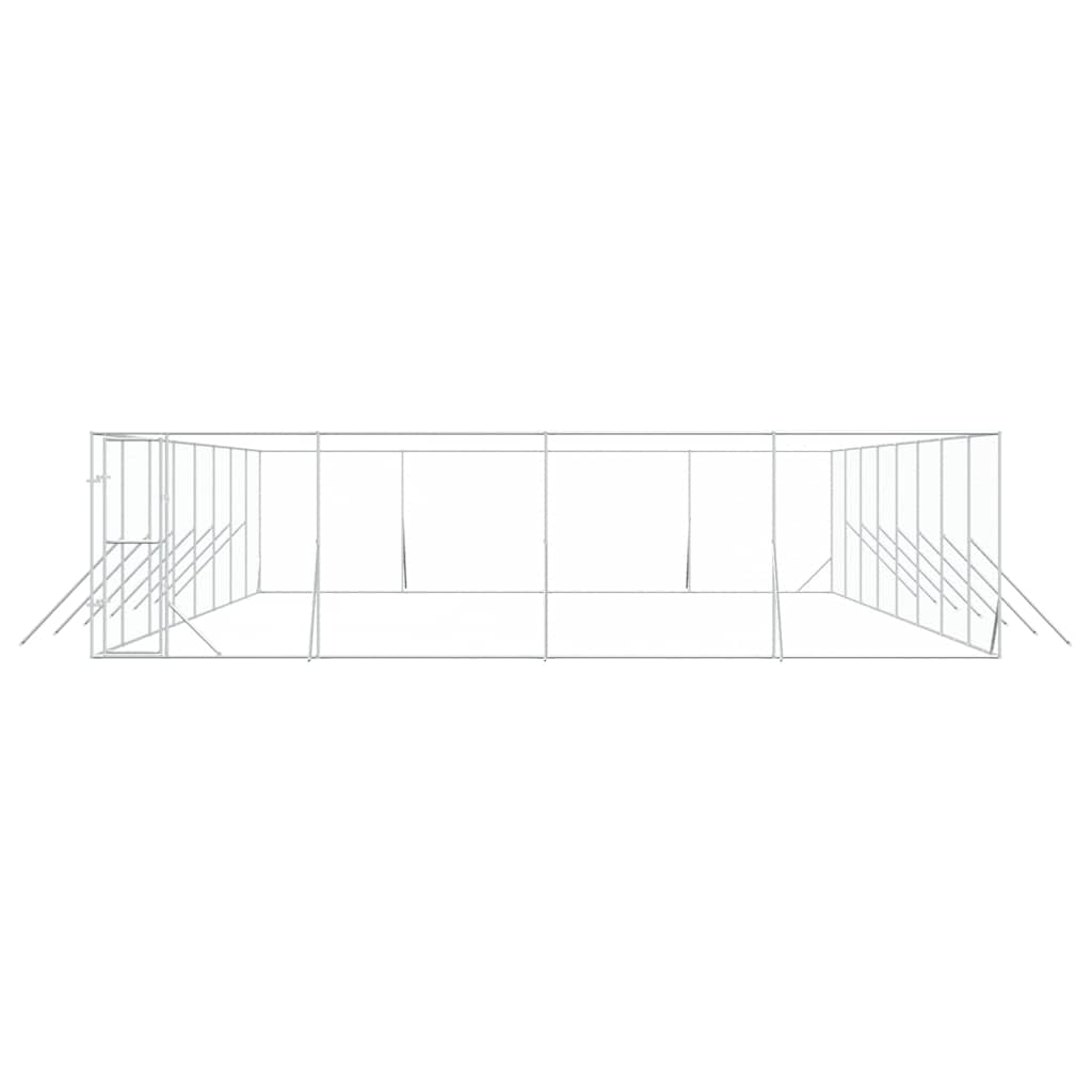 Perrera De Exterior Acero Galvanizado Plateado 8x16x2 M_4