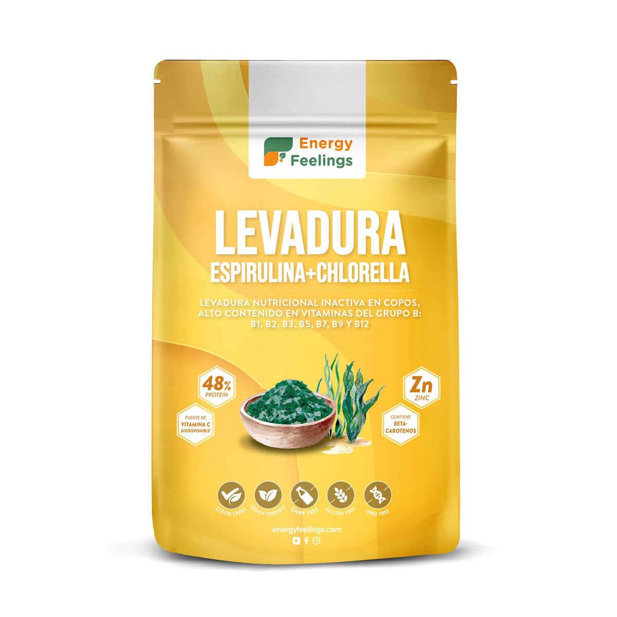 Levadura Nutricional con chlorella y espirulina XL Energy Feelings 250 g