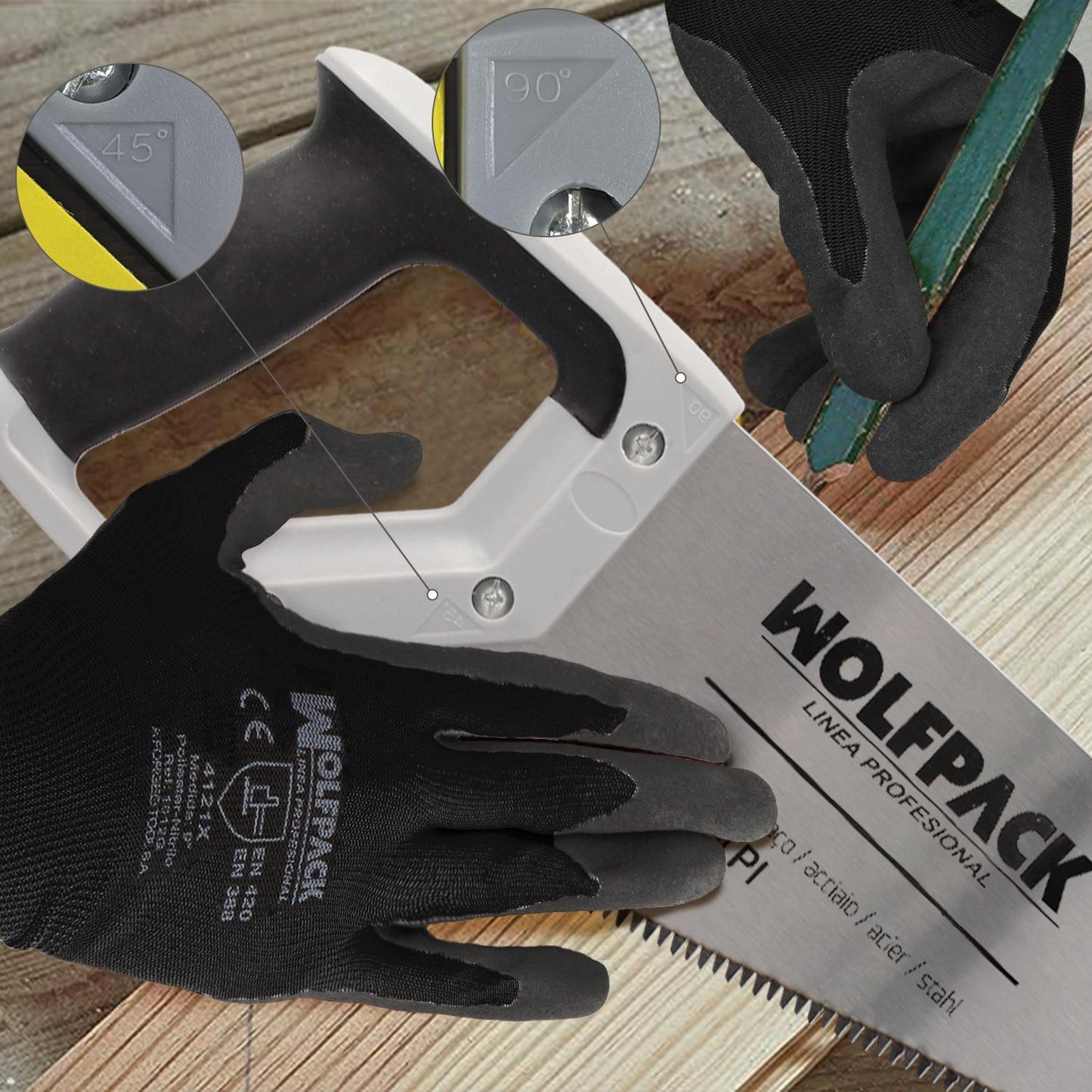 Serrucho Carpintero Bimaterial 400 Mm. / 16 Acero Sk5 Triple Afilado Sierra Carpintero, Serrucho Carpinteria, Sierra Costilla