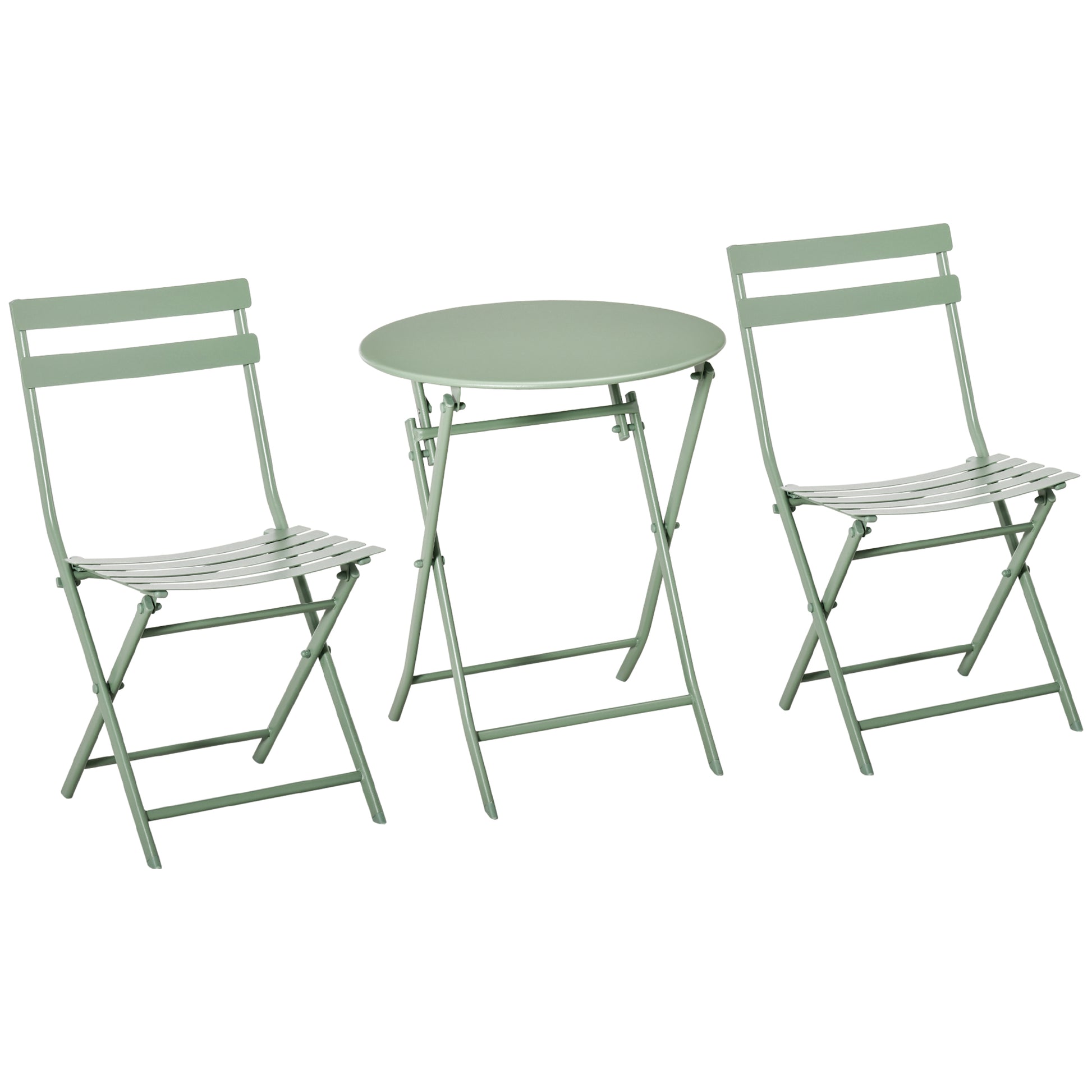 Outsunny Conjunto De Muebles De Jardín Plegable Con Marco De Acero Verde Oscuro_0