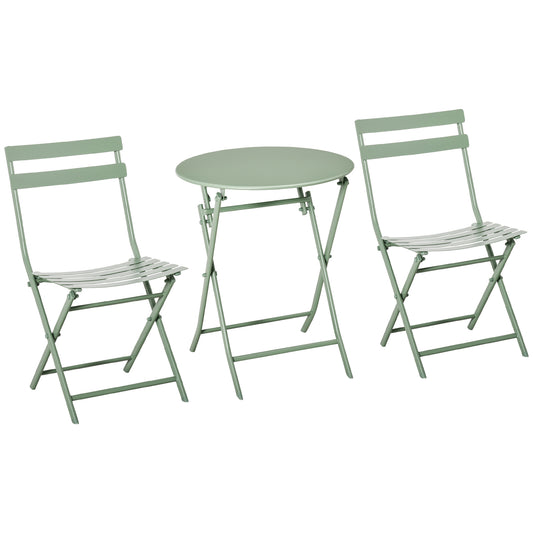 Outsunny Conjunto De Muebles De Jardín Plegable Con Marco De Acero Verde Oscuro_0