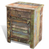 Mesa Auxiliar Con 1 Cajón Y 1 Puerta Madera Reciclada