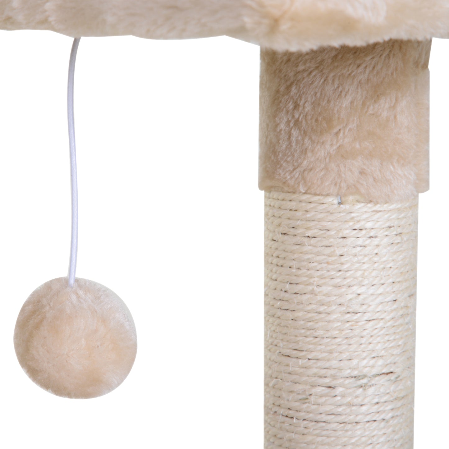 Pawhut Rascador Árbol Gatos Centro Actividad Plataforma Caseta Sisal Natural_3