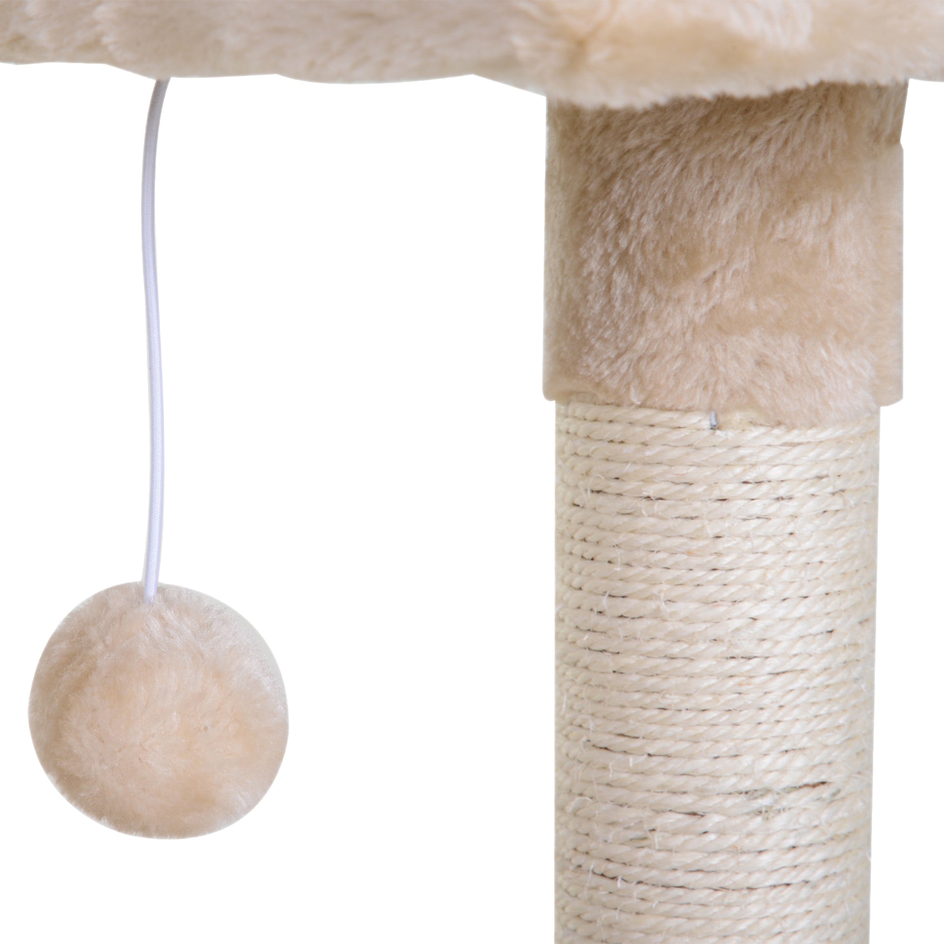 Pawhut Rascador Árbol Gatos Centro Actividad Plataforma Caseta Sisal Natural_3