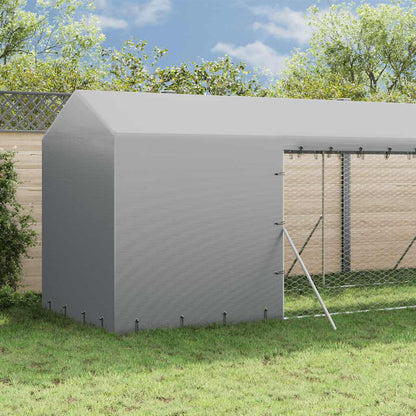 Perrera De Exterior Con Toldo Acero Galvanizado Plata 2x6x2,5 M_2