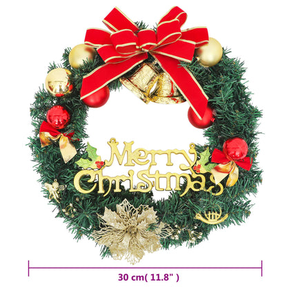 Vidaxl Corona De Navidad Con 15 Luces Led Verde 30 Cm_2