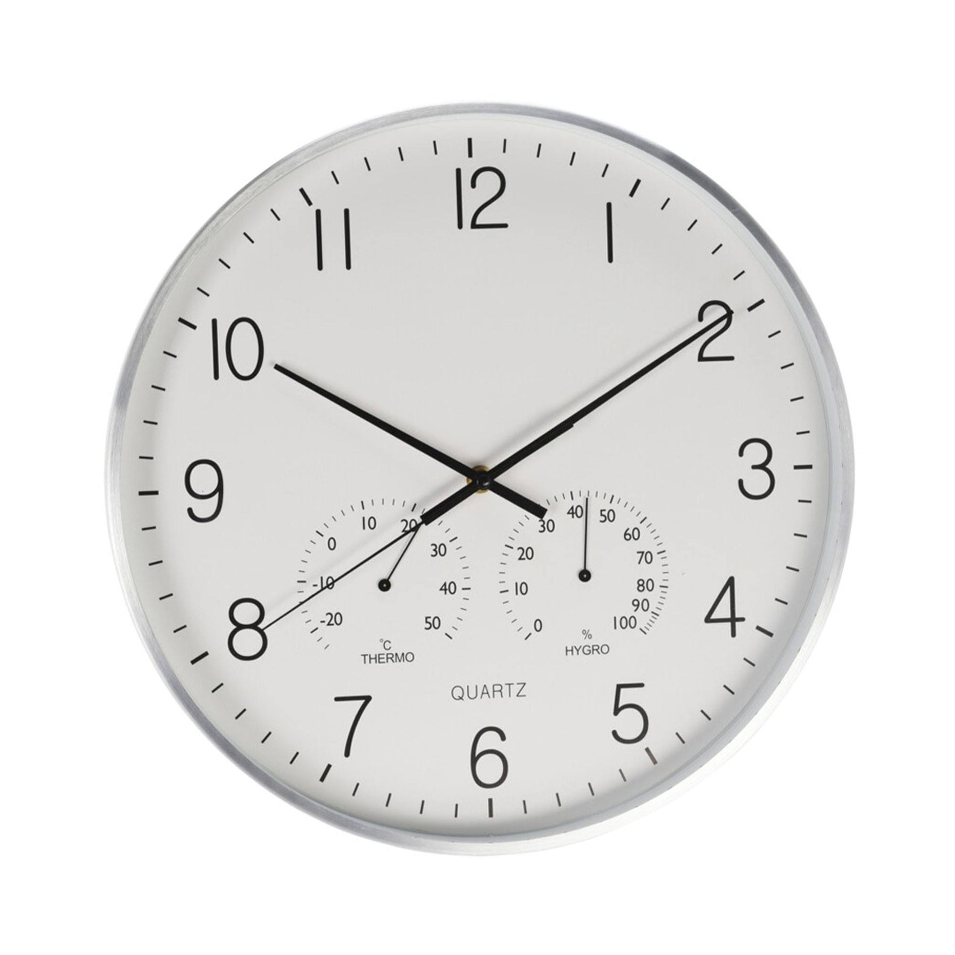 Well Home Reloj De Pared De Diseño Moderno Con Termómetro E Higrómetro Ø38cm_0