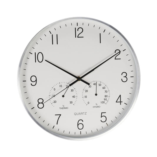 Well Home Reloj De Pared De Diseño Moderno Con Termómetro E Higrómetro Ø38cm_0