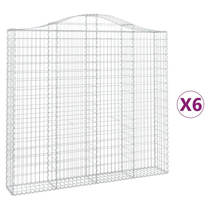 Cestas De Gaviones 6 Uds Forma De Arco Hierro 200x30x180/200 Cm_0