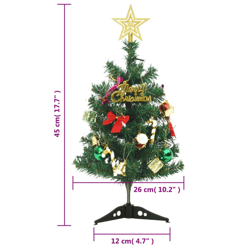 Vidaxl Mini Árbol De Navidad Artificial Con 20 Luces Led Verde 45 Cm_2