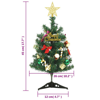Vidaxl Mini Árbol De Navidad Artificial Con 20 Luces Led Verde 45 Cm_2
