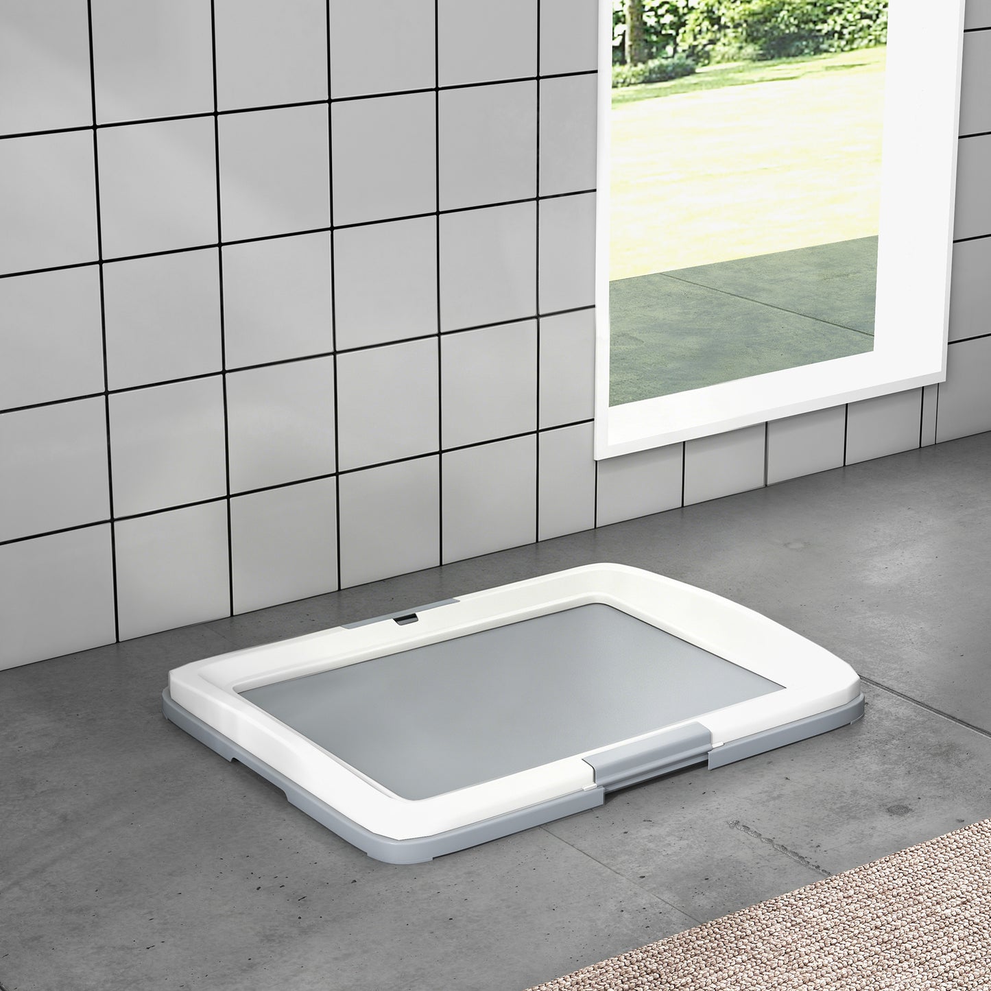 Pawhut Inodoro Para Perros Con Bandeja Para Exterior E Interior 63x48,5x6cm Gris_1