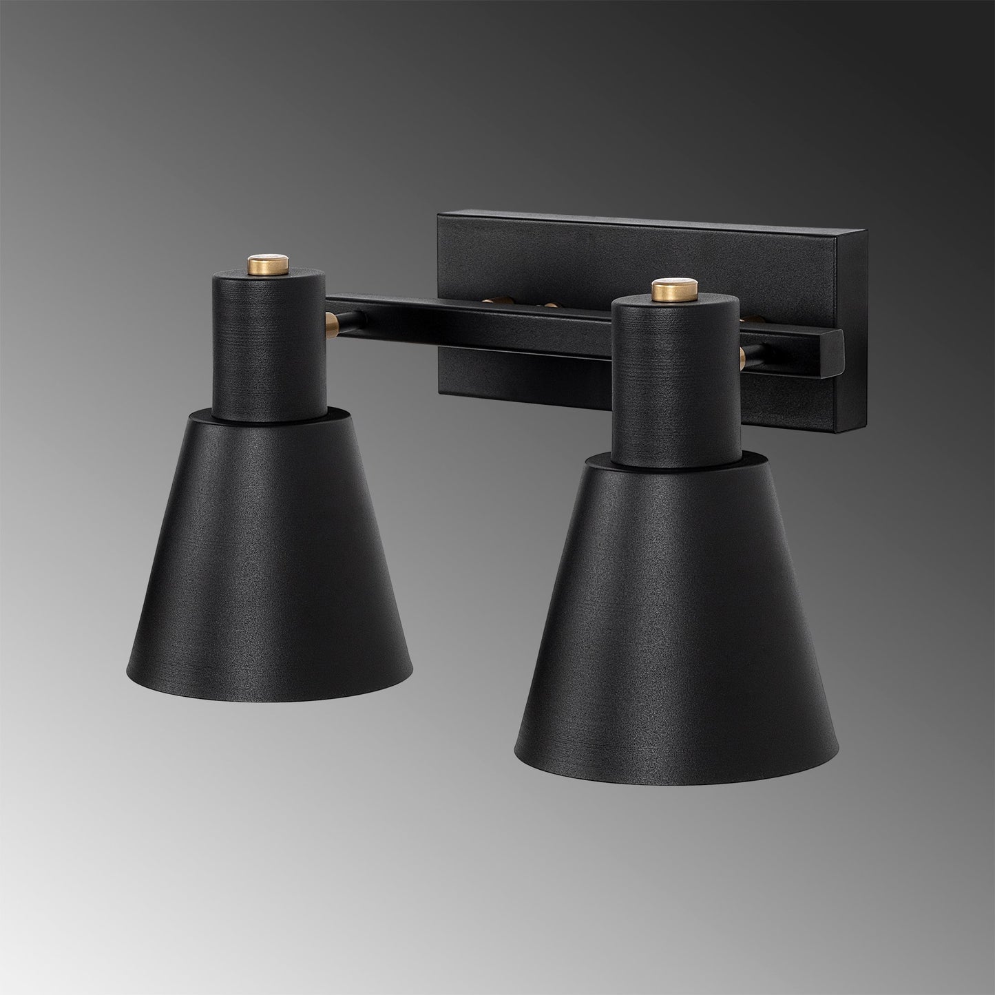 Aplique De Pared, Metal , Negro, 38x21x21, Casquillo 2 X E27 Max 40 W_2