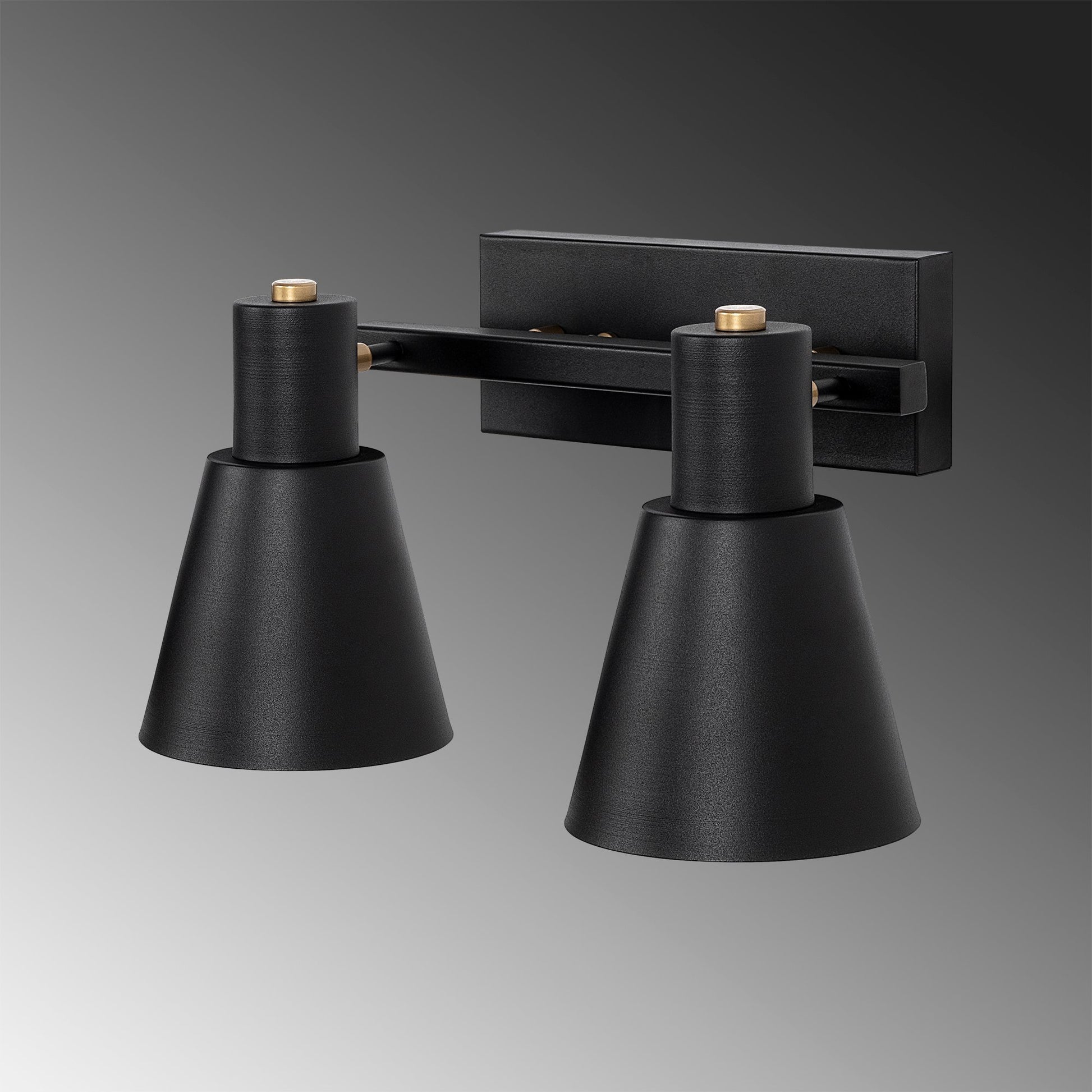 Aplique De Pared, Metal , Negro, 38x21x21, Casquillo 2 X E27 Max 40 W_2