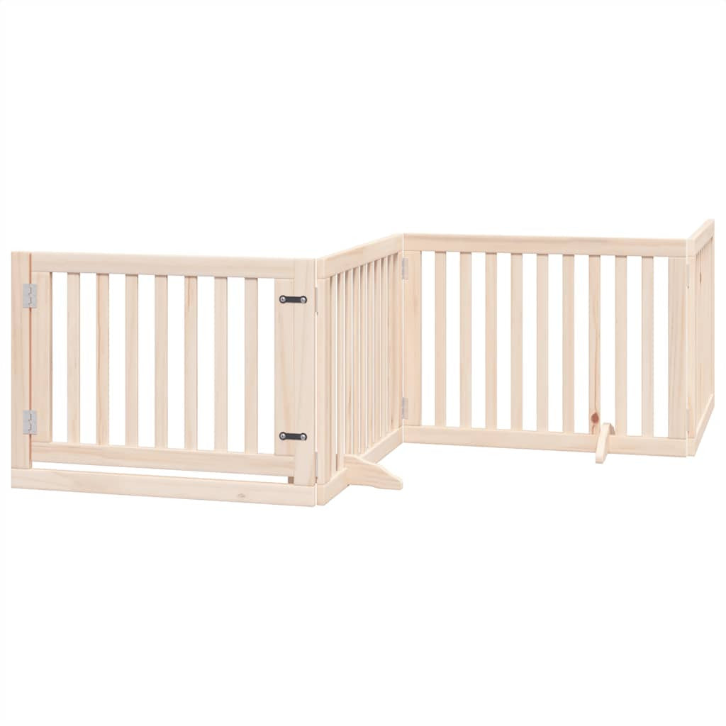Vidaxl Puerta Para Perros Plegable 6 Paneles Madera De Álamo 480 Cm_0
