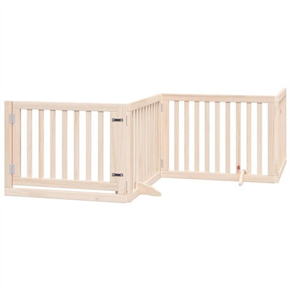 Vidaxl Puerta Para Perros Plegable 6 Paneles Madera De Álamo 480 Cm_0
