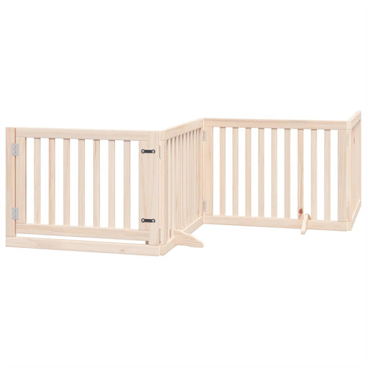 Vidaxl Puerta Para Perros Plegable 6 Paneles Madera De Álamo 480 Cm_0