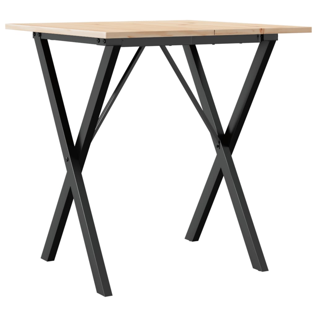 Mesa De Comedor Marco X Madera Maciza Pino Y Acero 70x70x75 Cm_4