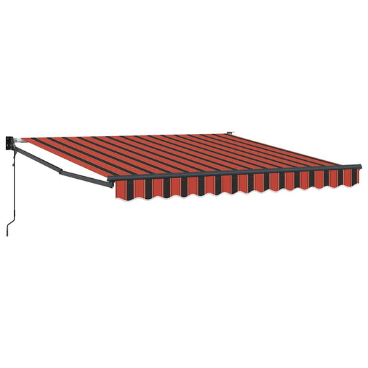 Toldo Retráctil Automático Naranja Y Marrón 3,5x2,5 M_0