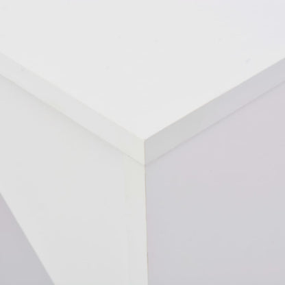 Mesa De Bar Con Estantería Móvil Blanca 138x39x110 Cm_3