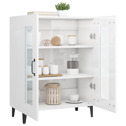 Aparador De Madera Contrachapada Blanco Brillante 69,5x34x90 Cm / Vetonek_4