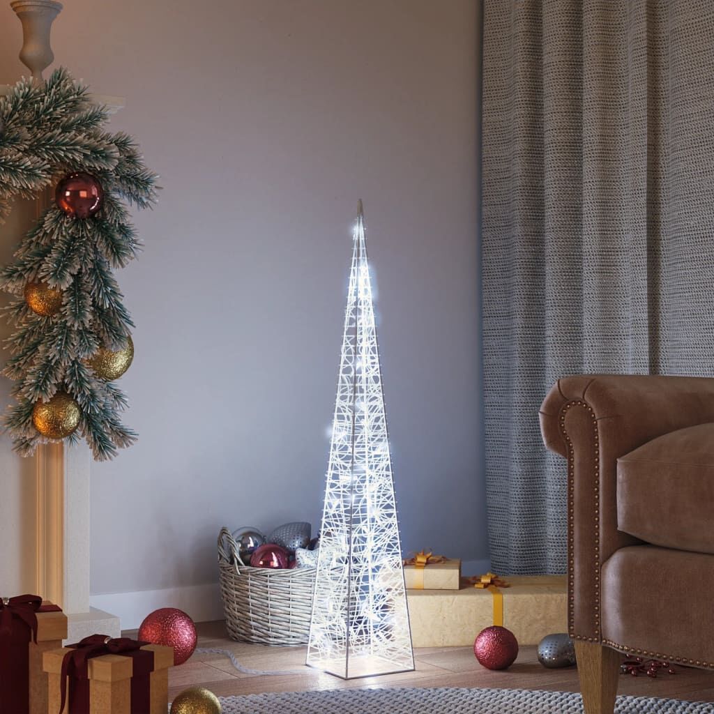 Vidaxl Cono De Luz Led Decorativo Acrílico Blanco Frío 90 Cm_1