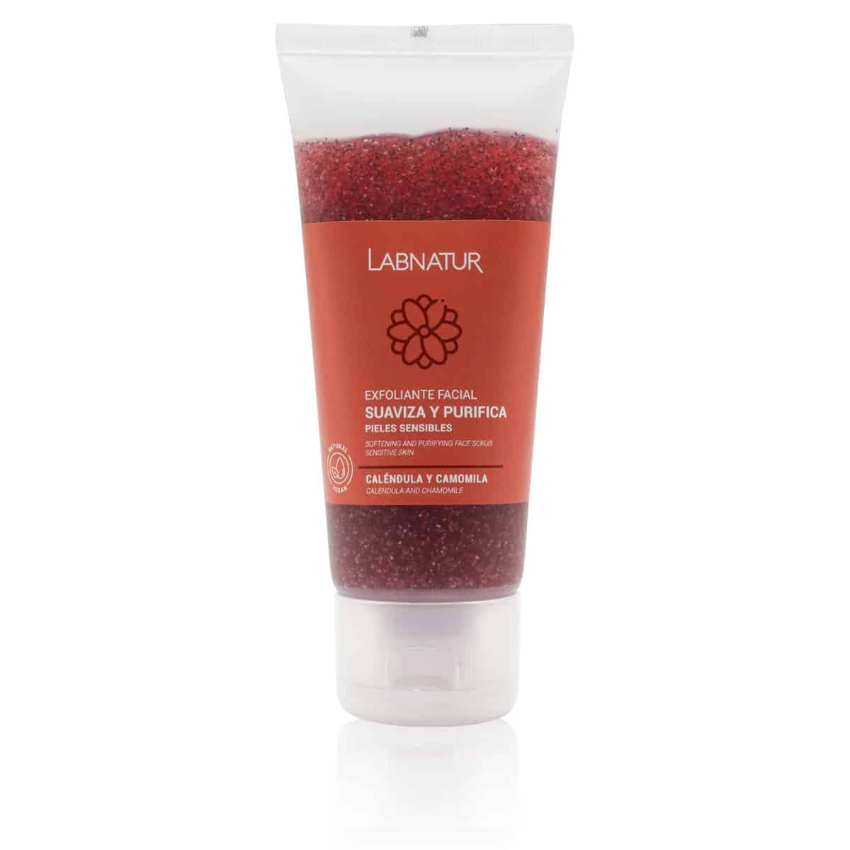 Exfoliante Facial de Caléndula y Camomila Labnatur 100 ml | Gránulos de Coco | Limpieza Suave | Piel Sensible | Vegano_0
