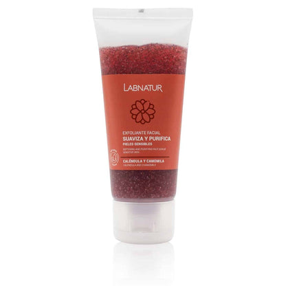 Exfoliante Facial de Caléndula y Camomila Labnatur 100 ml | Gránulos de Coco | Limpieza Suave | Piel Sensible | Vegano_0