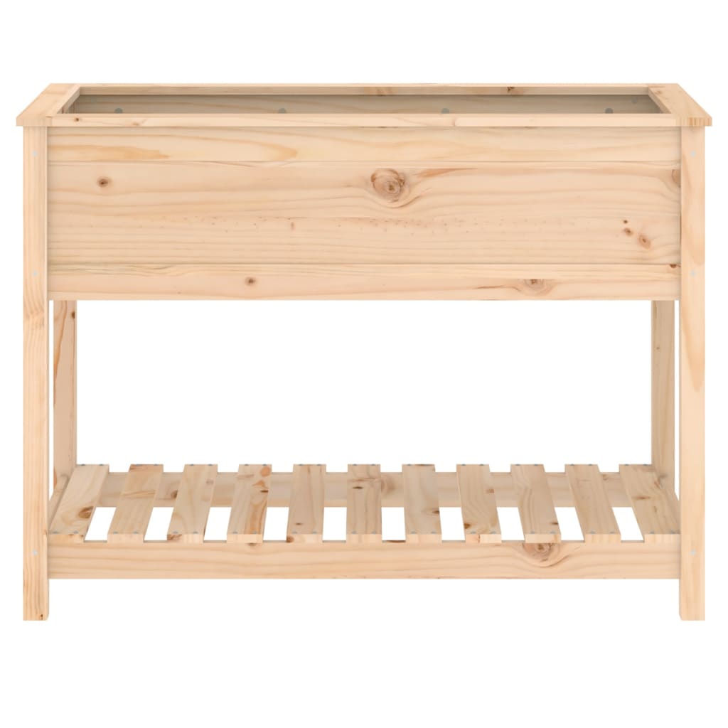 Jardinera Con Estante De Madera Maciza De Pino 111,5x54x81 Cm_4