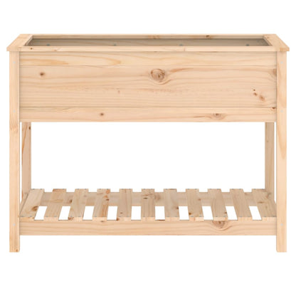 Jardinera Con Estante De Madera Maciza De Pino 111,5x54x81 Cm_4
