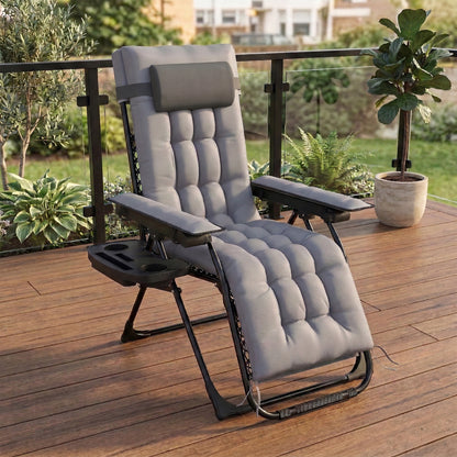 Outsunny Silla De Gravedad Cero Tumbona Reclinable Ajustable Y Plegable Gris_1