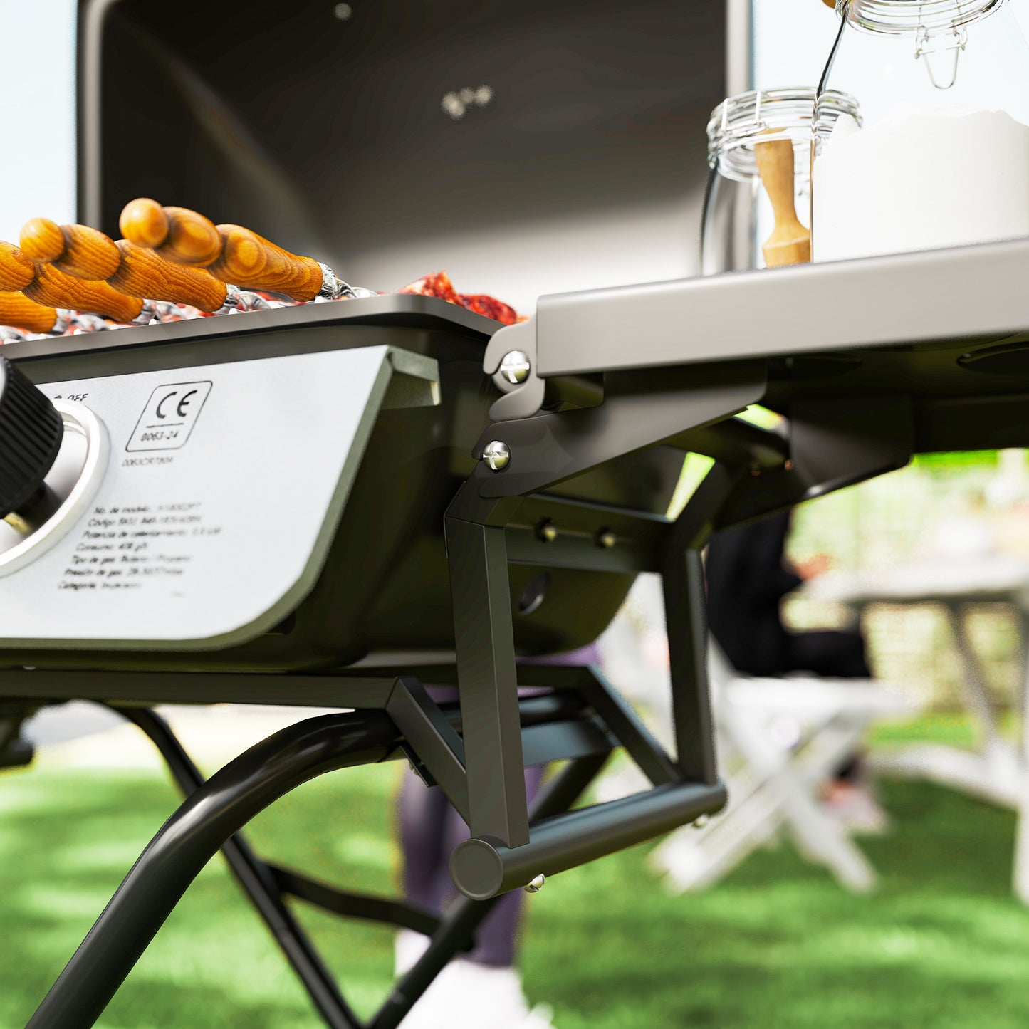 Outsunny Barbacoa De Gas Con 2 Quemadores De Acero Inoxidable 5,6 Kw Con Ruedas_4
