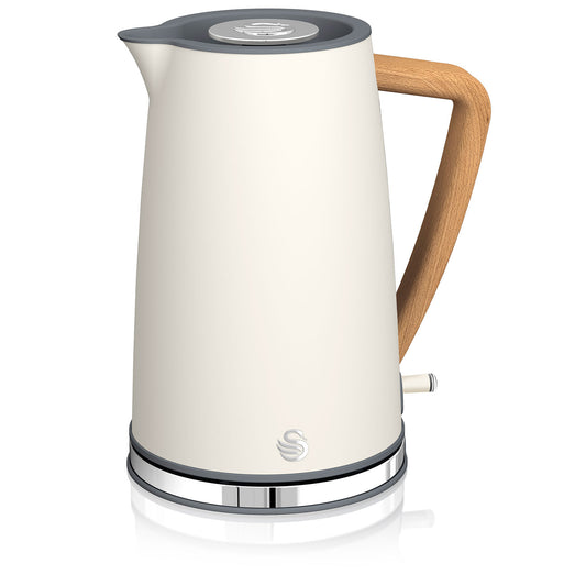 Hervidor Agua Eléctrico Nordic  Ultra Rápido, 1,7l, Sin Bpa, Acero Inoxidable, Resistencia Oculta, Inalámbrico Swan Sk14610 Blanco_0