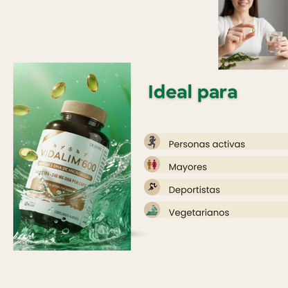 Omega 3 de Microalgas con 360 mg de EPA y 240 mg de DHA – 60 Cápsulas Vidalim_5