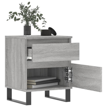 Mesita De Noche Madera De Ingeniería Gris Sonoma 40x35x50 Cm_1