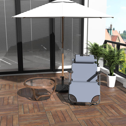 Outsunny Tumbona Reclinable Y Plegable Con Respaldo Ajustable 118x60x80cm_1