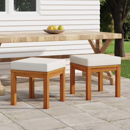 Vidaxl Taburetes De Jardín Con Cojines 2 Uds Madera Acacia 40x40x42 Cm_1