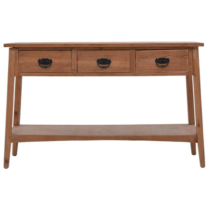 Mesa Consola De Madera De Abeto Maciza Marrón 126x40x77,5 Cm_0